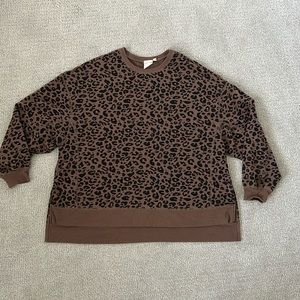 White crow leopard print sweater